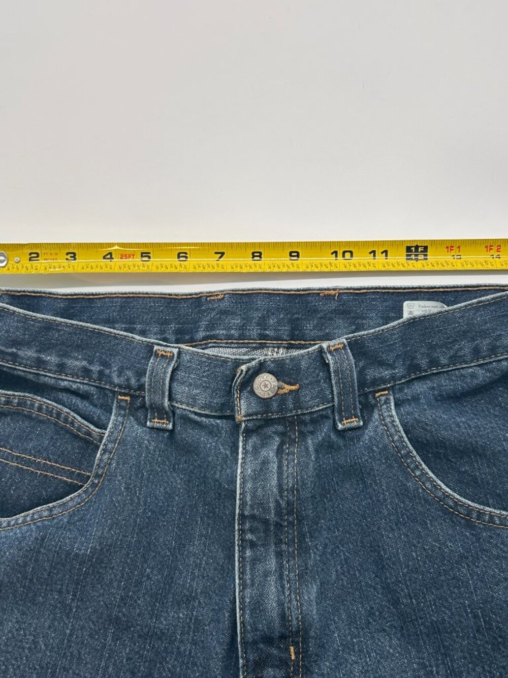 VINTAGE Baggy Jeans Mens 34x30 Blue Carpenter Wide Leg Loose Skater Faded Glory - Picture 9 of 10